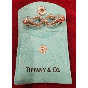 Vintage Tiffany & Co. Sterling Silver Infinity Figure 8 Omega Back Earrings With